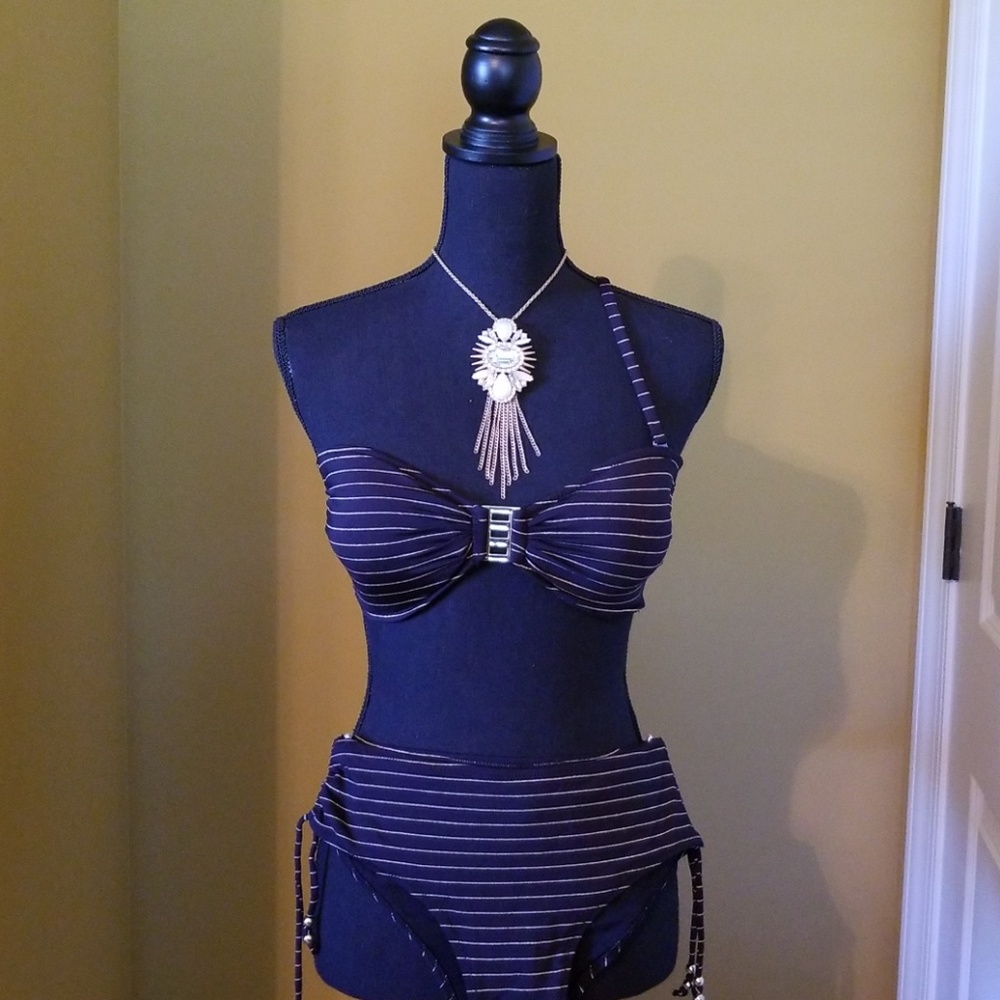 NWOT Marie Meili Black/gold bikini. Size 12.
